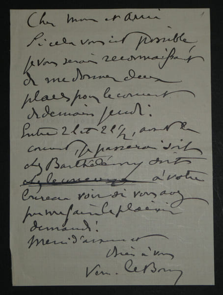 Fernand LE BORNE, Compositeur - LETTRE AUTOGRAPHE SIGN&Eacute;E A Madame MAILLARD, 1915. Fernand LE BORNE