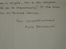 Pierre EMMANUEL - Lettre Autographe Sign&eacute;e - "charmantes vendeuses". Pierre EMMANUEL
