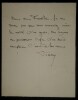 LETTRE AUTOGRAPHE SIGNEE, BIBLIOTH&Eacute;CAIRE. Lor&eacute;dan Larchey