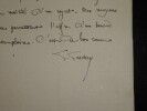 LETTRE AUTOGRAPHE SIGNEE, BIBLIOTH&Eacute;CAIRE. Lor&eacute;dan Larchey