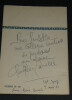 Claude VILLERS et Anne-Marie CARRI&Egrave;RE - Autographes, 1980 et 1981. Claude VILLERS et Anne-Marie CARRI&Egrave;RE