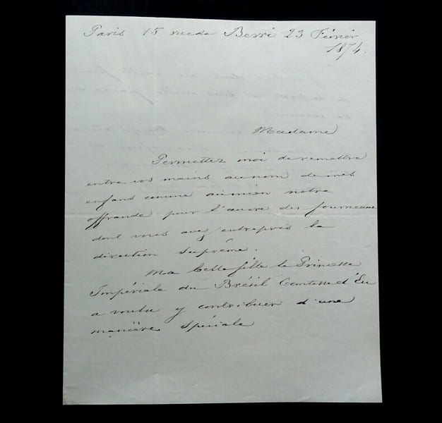 Louis Charles Philippe D'ORLEANS - LETTRE AUTOGRAPHE SIGN&Eacute;E, 1874. Louis Charles Philippe d'Orl&eacute;ans