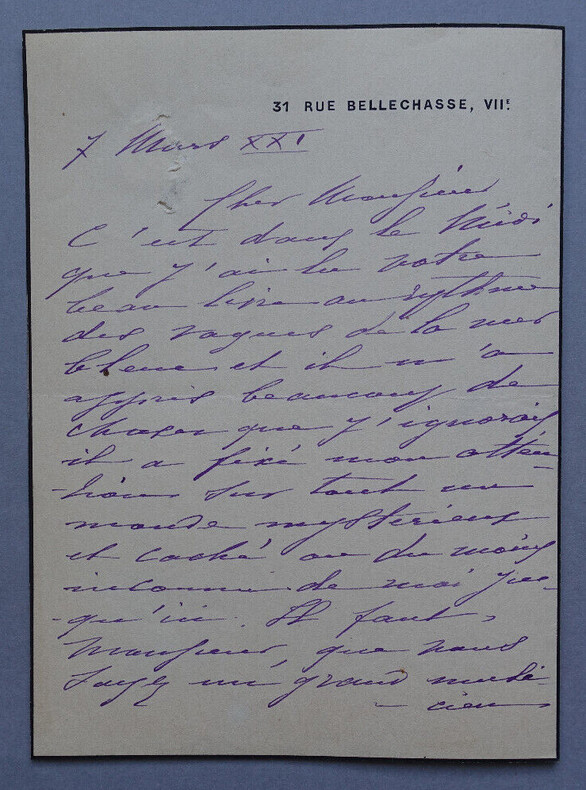 Julia DAUDET - LETTRE AUTOGRAPHE SIGN&Eacute;E. Julia DAUDET
