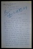 MOHRANGE Pierre - LETTRE AUTOGRAPHE SIGN&Eacute;E, CERCLE LETTRES FRAN&Ccedil;AISES TARBES 1949. Pierre Mohrange