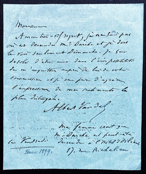 Albert VANDAL - CARTE PNEUMATIQUE AUTOGRAPHE SIGN&Eacute;E A Armand LODS, Paris, 1899. Albert VANDAL