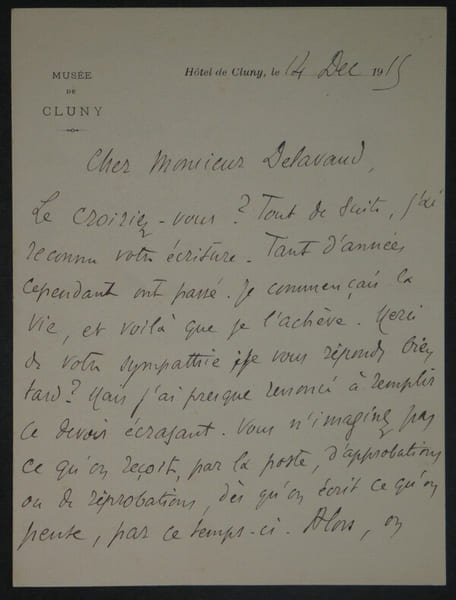 Edmond HARAUCOURT - Lettre Autographe Sign&eacute;e "on continue &agrave; se battre", 1915. Edmond Haraucourt