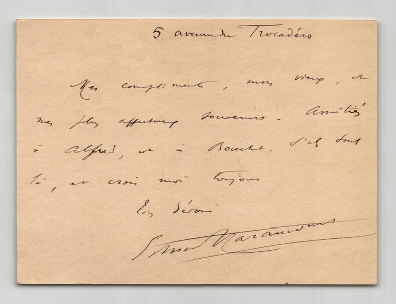Edmond Haraucourt - Carte lettre autographe sign&eacute;e "Mes compliments". Edmond Haraucourt