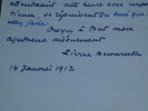 Pierre DECOURCELLE - Dramaturge - LETTRE AUTOGRAPHE SIGN&Eacute;E - 1912. Pierre DECOURCELLE