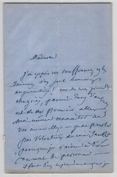 Emile Deschamps - Lettre autographe sign&eacute;e, 2 f&eacute;vrier 1861 &agrave; Versailles 4 pages. &Eacute;mile Deschamps