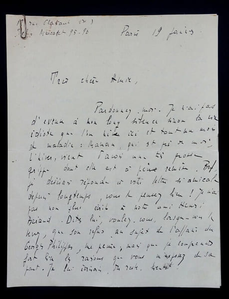 Florise LONDRES - LETTRE AUTOGRAPHE SIGN&Eacute;E, &Agrave; UNE AMIE, JANVIER 1939. Florise Londres