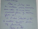 CARTE LETTRE AUTOGRAPHE SIGN&Eacute;E, &Agrave; Louis ROBIN. Daniel DE LOSQUES