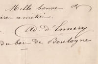 Adolphe d'Ennery - Lettre autographe signée sur le plan d'une pièce 1855