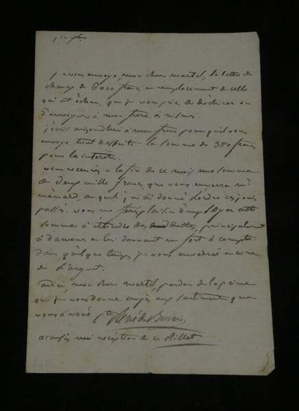 Ren&eacute; de Pierre de Bernis - Lettre autographe sign&eacute;e &agrave; "Mon cher Martel". Ren&eacute; de Pierre de Bernis