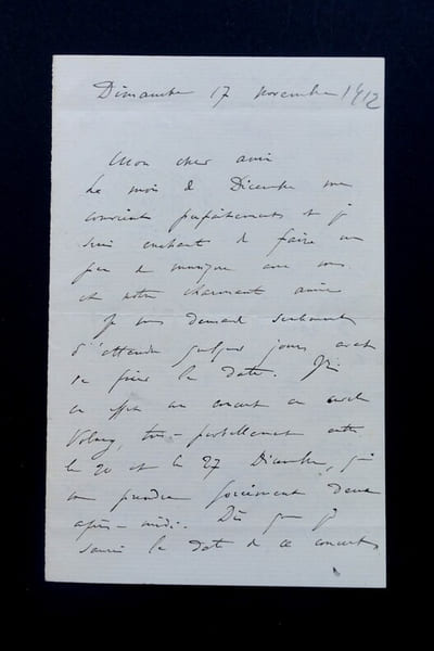 H&Uuml;E Georges - LETTRE AUTOGRAPHE SIGN&Eacute;E &Agrave; PROPOS DE CHANT. Georges H&uuml;e
