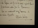 SALEZA Albert - LETTRE AUTOGRAPHE SIGN&Eacute;E TOURAINE. Albert Saleza