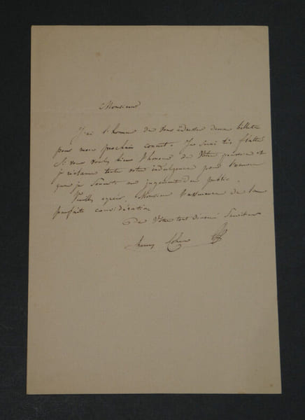 Henry Cohen - Lettre autographe sign&eacute;e - [Je r&eacute;clame toute votre indulgence]. Henry Cohen