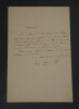 Henry Cohen - Lettre autographe sign&eacute;e - [Je r&eacute;clame toute votre indulgence]. Henry Cohen