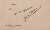 Pouvoir sign&eacute; par Jean Aicard - Collection de 25 auteurs & musiciens. Jean Aicard