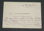 L&eacute;once LAGARDE, ministre pl&eacute;nipotentiaire - CARTE AUTOGRAPHE SIGNEE. L&eacute;once Lagarde