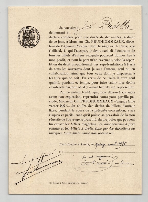 Pouvoir sign&eacute; par Jos&eacute; Padilla – Collection coh&eacute;rente 25 auteurs & musiciens. Jos&eacute; Padilla