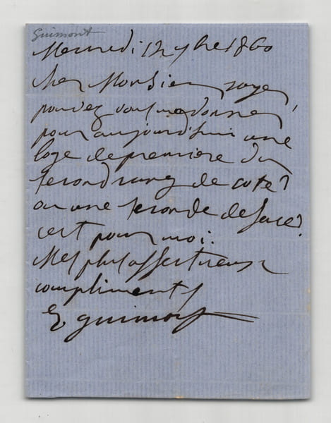 Esther Guimont - Lettre autographe sign&eacute;e - Courtisane Guizot, Hugo... - 1860. Esther Guimont