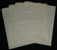 Arthur Allan - Manuscrit autographe sign&eacute; loufoque - Interview &agrave; lui m&ecirc;me, 4 pages. Arthur Allan