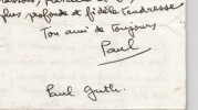 Paul Guth - Lettre autographe sign&eacute;e &eacute;logieuse &agrave; Thierry Maulnier 1977. Paul Guth