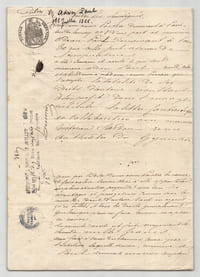 Pouvoir manuscrit signé par Adrien Paul – Collection 24 auteurs & musiciens