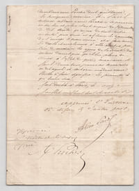 Pouvoir manuscrit signé par Adrien Paul – Collection 24 auteurs & musiciens