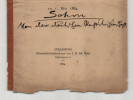 Hans Vaihinger, sp&eacute;cialiste de Kant et Rudolf Sohm - Page de titre sign&eacute;e - 1884. Hans Vaihinger ; Rudolf Sohm