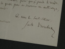 Jules TROUBAT - LETTRE AUTOGRAPHE SIGN&Eacute;E &Agrave; Emile AUCANTE, 1884. Jules TROUBAT