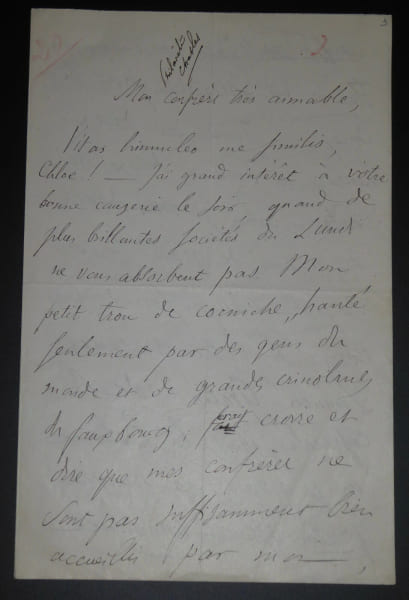 CHASLES Philar&egrave;te - LETTRE AUTOGRAPHE SIGNEE 1861. Philar&egrave;te Chasles