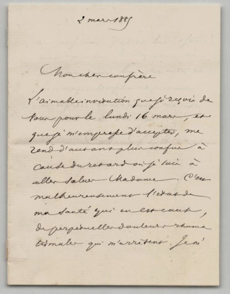 Auguste Geffroy - Lettre autographe sign&eacute;e - Perp&eacute;tuelles douleurs rhumatismales. Auguste Geffroy