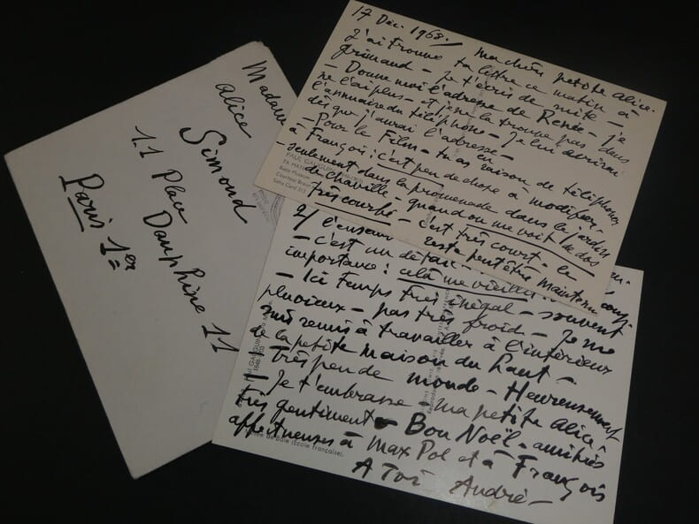 Andr&eacute; DUNOYER DE SEGONZAC - Carte-lettre autographe sign&eacute;e &agrave; Alice SIMOND, 1968, 2p. Andr&eacute; DUNOYER DE SEGONZAC