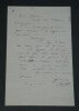 Augusto Franchetti - Lettre autographe sign&eacute;e 1881. Augusto Franchetti