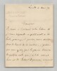Duc d'Harcourt , d&eacute;put&eacute; du Calvados - Lettre autographe sign&eacute;e - 1874. Duc d'Harcourt, d&eacute;put&eacute; du Calvados