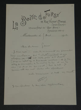 Henri Fursy. Ensemble de 9 Lettres autographes signées et docs + Photo argentique. Henri Fursy