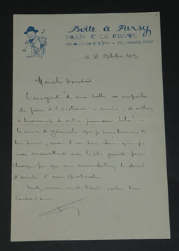 Henri Fursy. Ensemble de 9 Lettres autographes signées et docs + Photo argentique. Henri Fursy