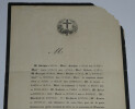 Pierre-Paul d'AYRAL de S&Eacute;RIGNAC - FAIRE PART DE D&Eacute;C&Egrave;S - 1865. Pierre-Paul d'AYRAL de S&Eacute;RIGNAC