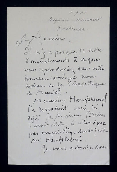 Pascal DAGNAN-BOUVERET - LETTRE AUTOGRAPHE SIGN&Eacute;E, 1900. Pascal DAGNAN-BOUVERET