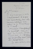 Pascal DAGNAN-BOUVERET - LETTRE AUTOGRAPHE SIGN&Eacute;E, 1900. Pascal DAGNAN-BOUVERET