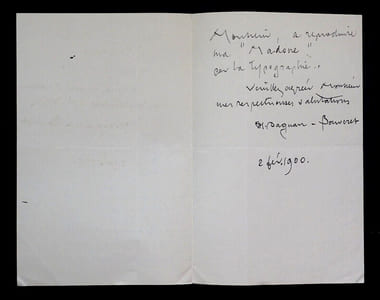 Pascal DAGNAN-BOUVERET - LETTRE AUTOGRAPHE SIGNÉE, 1900