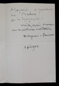 Pascal DAGNAN-BOUVERET - LETTRE AUTOGRAPHE SIGNÉE, 1900