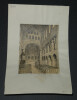 Vue int&eacute;rieure de l'&eacute;glise de Vignory (H.-M.), XIe si&egrave;cle. Dessin original sign&eacute; de ses initiales. Louis Henri Laffill&eacute;e