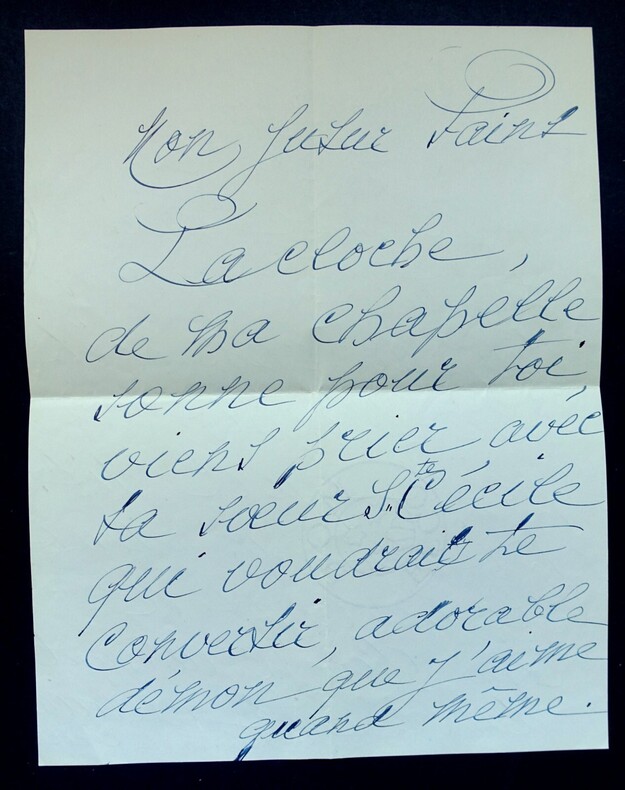 INTRIGUANTE LETTRE AUTOGRAPHE SIGN&Eacute;E PAR ANONYME DESTIN&Eacute;E A Maurice ESCANDE. Anonyme (Saint C&eacute;cile)