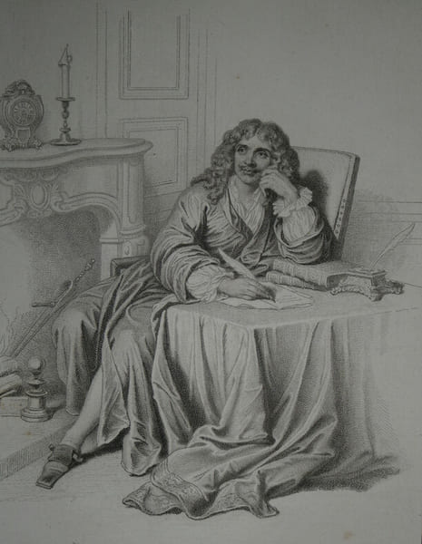 Jean-Auguste-Dominique INGRES, peintre - GRAVURE DE MOLI&Egrave;RE GRAV&Eacute;E, 1843. Jean-Auguste-Dominique Ingres