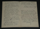Jean-Camille FULBERT-DUMONTEIL - Lettre autographe sign&eacute;e, 1900. Jean-Camille FULBERT-DUMONTEIL