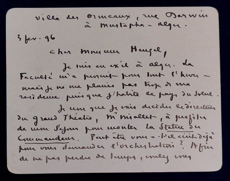 Paul EUDEL - CARTE-LETTRE AUTOGRAPHE SIGN&Eacute;E A Jacques HEUGEL, 1896. Paul EUDEL