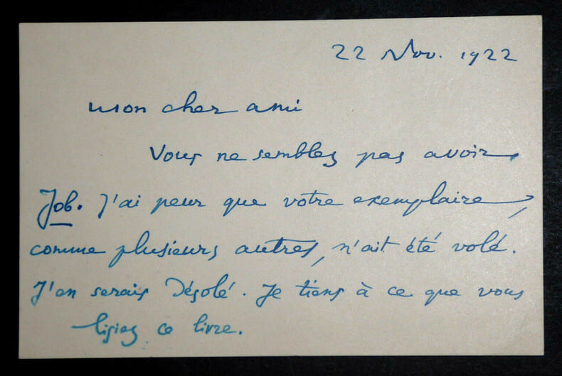 BAUMANN Emile - CARTE AUTOGRAPHE SIGN&Eacute;E &Agrave; ARTUS Louis, 22 novembre 1922. Emile Baumann