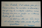 BAUMANN Emile - CARTE AUTOGRAPHE SIGN&Eacute;E &Agrave; ARTUS Louis, 22 novembre 1922. Emile Baumann